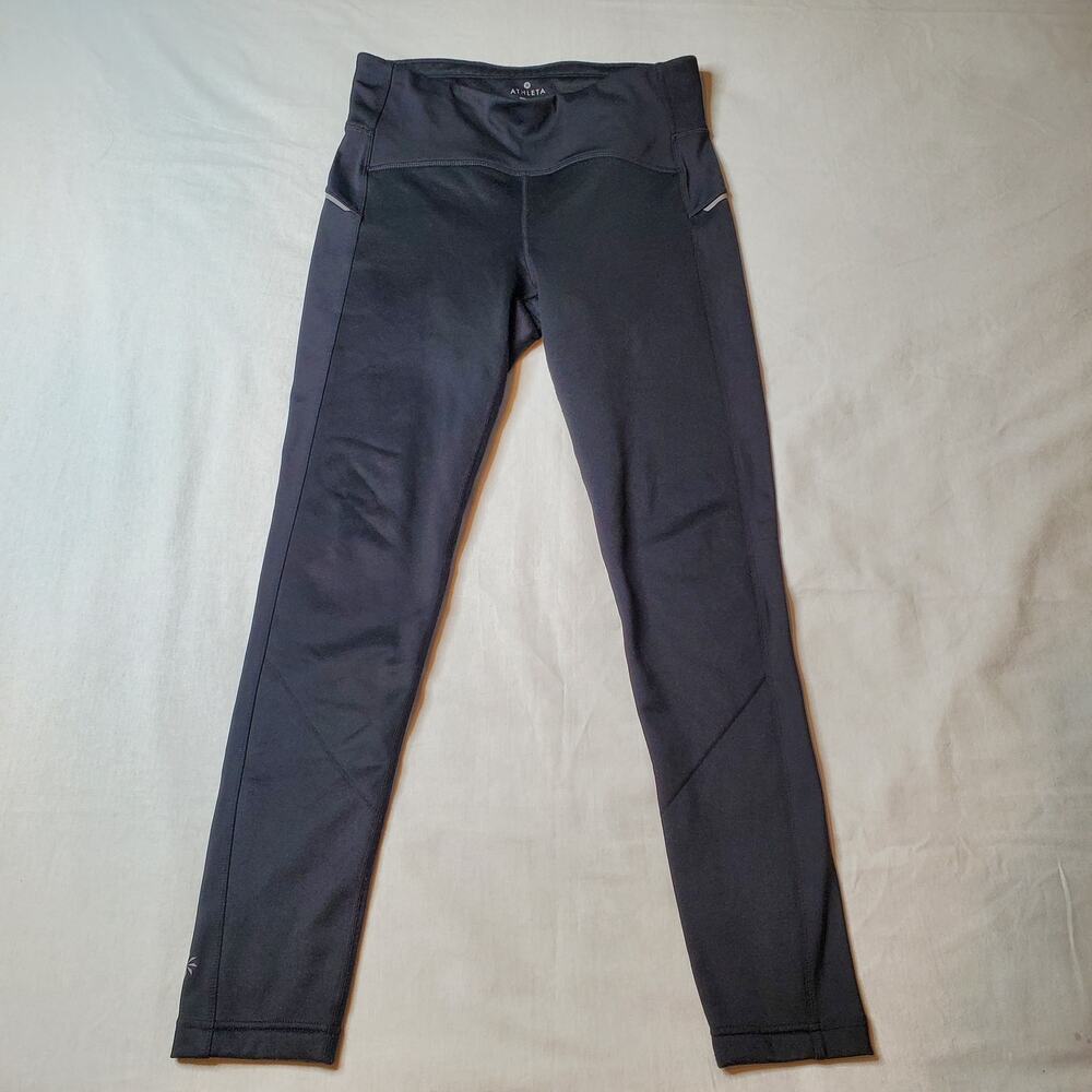 Athleta Women's Size M Power Lift Thermal Fleece Legging Black 243099 - Picture 4 of 9